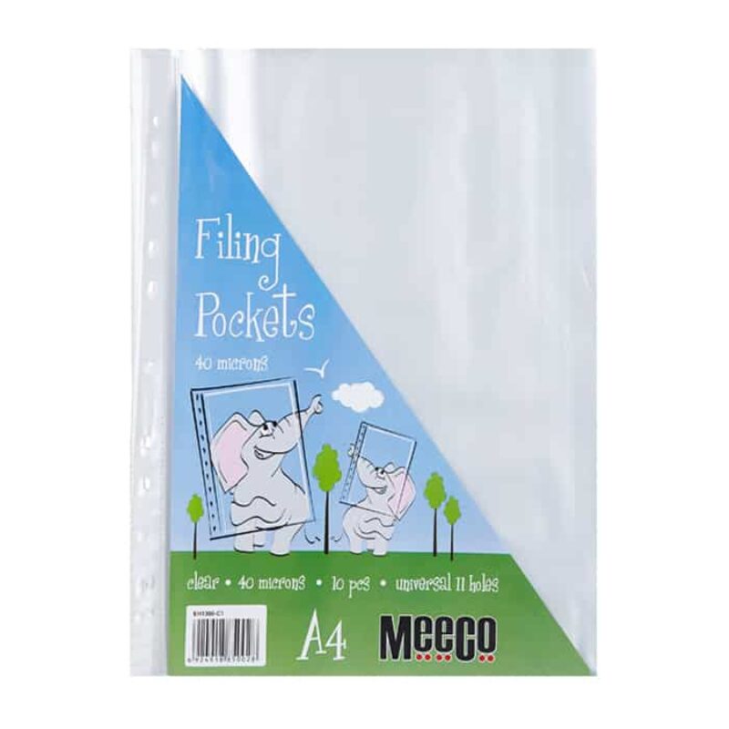 Meeco Filing Pockets 40 Micron (10Pack)