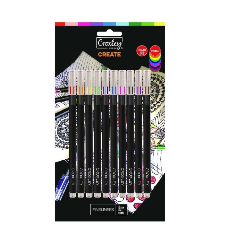 CROXLEY Create Fineliners Fun Assorted Pack of 10