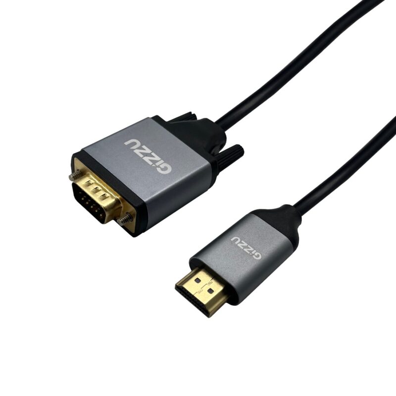 Gizzu Full HD HDMI to VGA Cable (1.8m) – Black