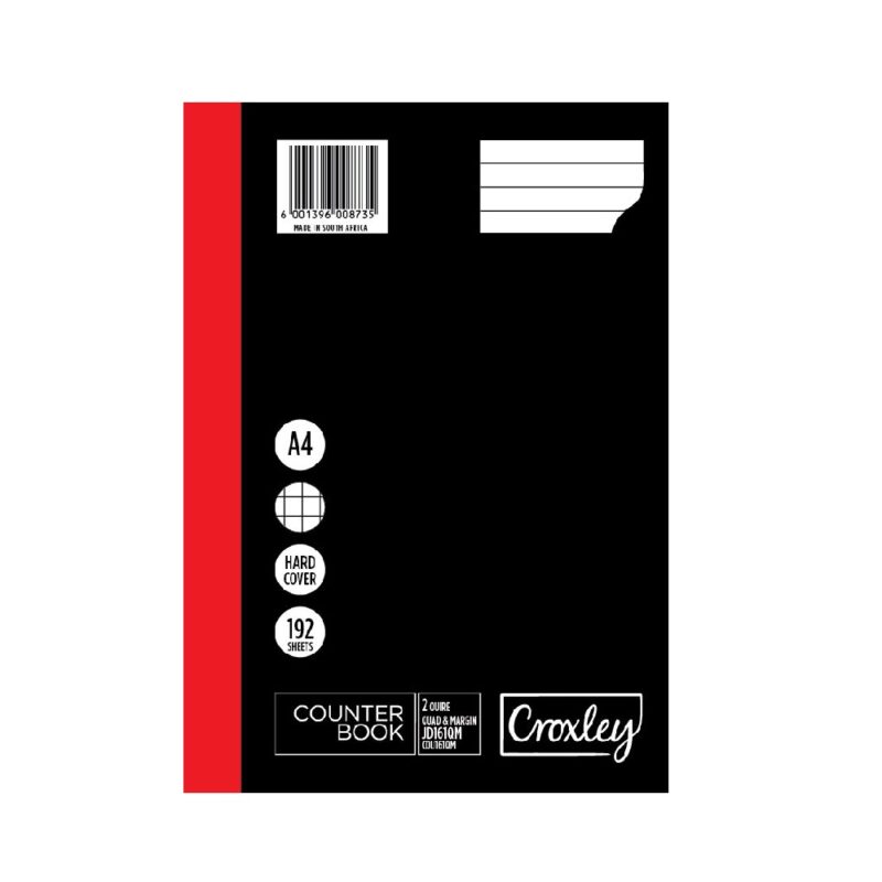 JD161 2Quire 192 Pg Ruled Quad & Margin A4 Each
