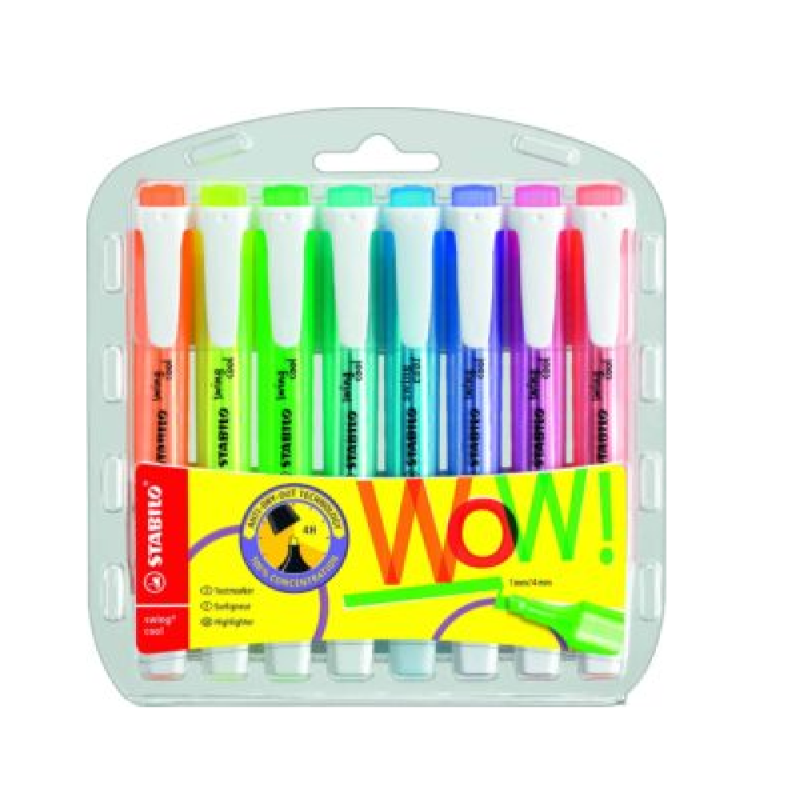 STABILO Swing Cool Highlighter: Assorted Wallet 8’s