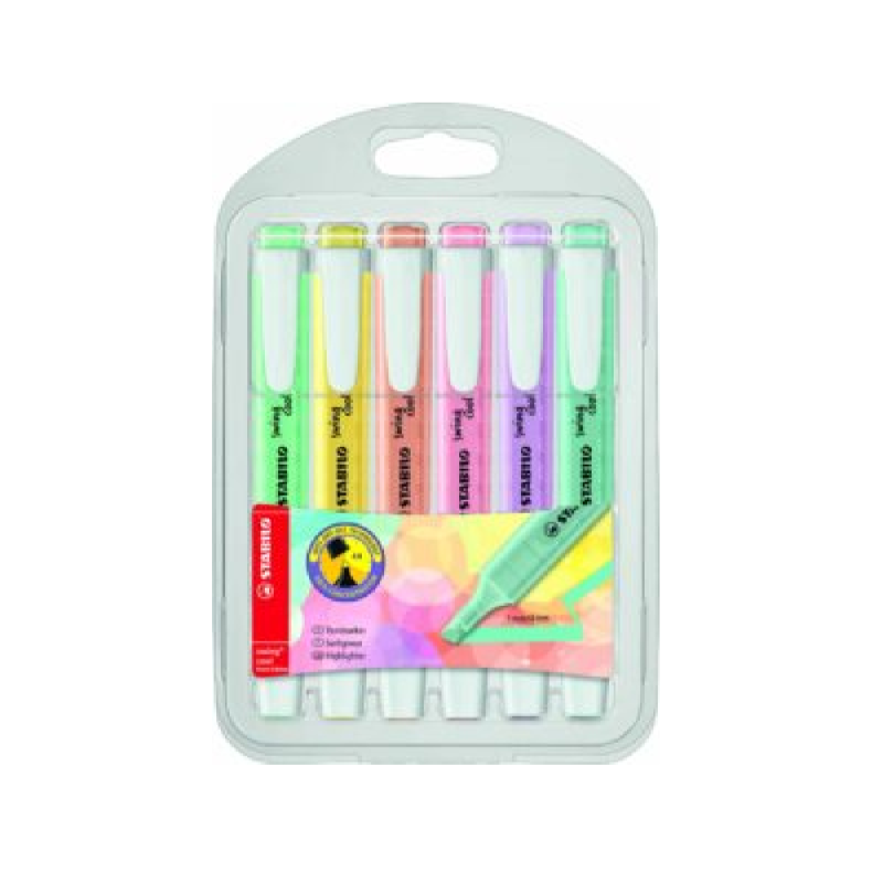 STABILO Swing Cool Highlighter: Pastel Assorted Wallet 6’s NEW