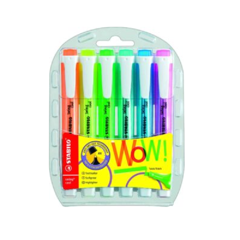 STABILO Swing Cool Highlighter: Assorted Wallet 6’s