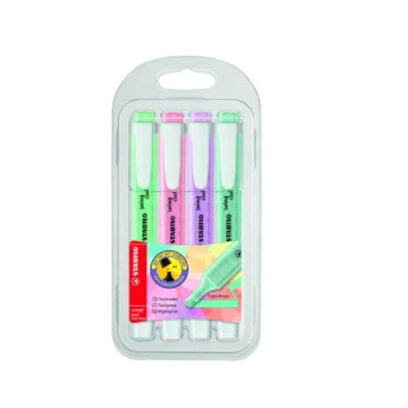 STABILO Swing Cool Highlighter: Pastel Assorted Wallet 4’s NEW