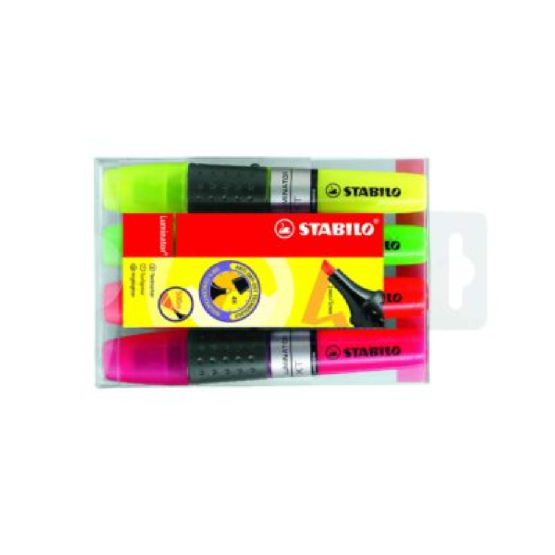 STABILO Luminator Highlighter: Assorted Wallet 4’s