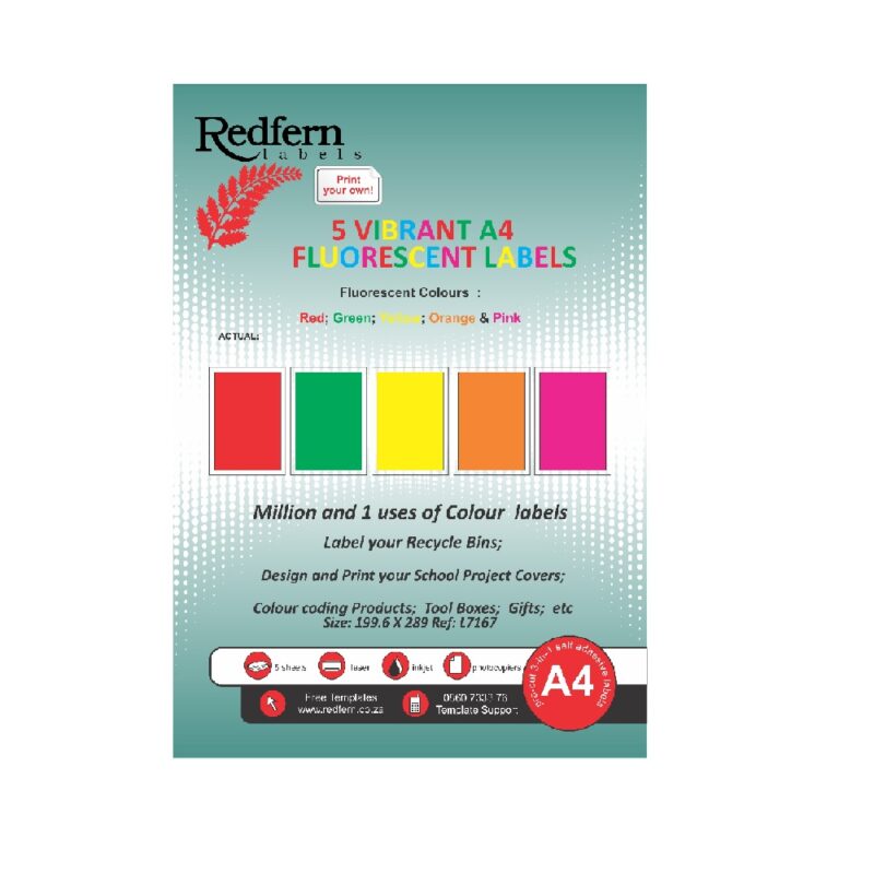 Multi Colour A4 Laser 5 Sheets