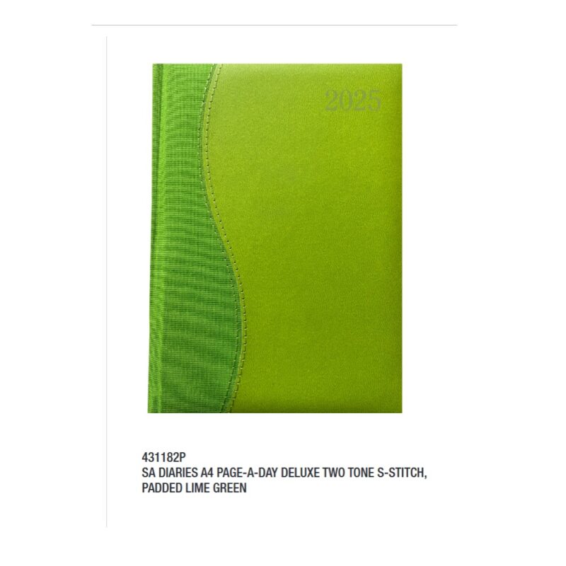 A4 Diary Page A Day Delux 2026Lime Green