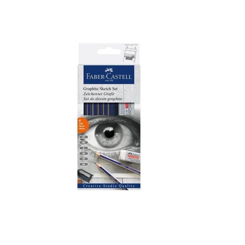 GOLDFABER GRAPHITE SKETCH SET 6xPncls in various grades WHT