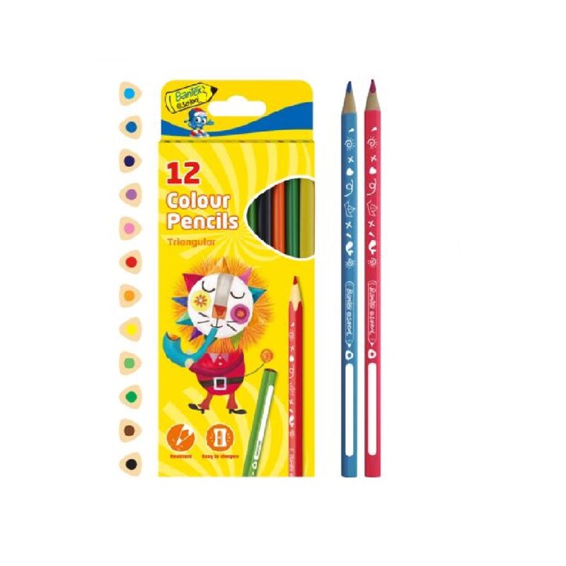 Bantex 12 Colour Pencils Triangular