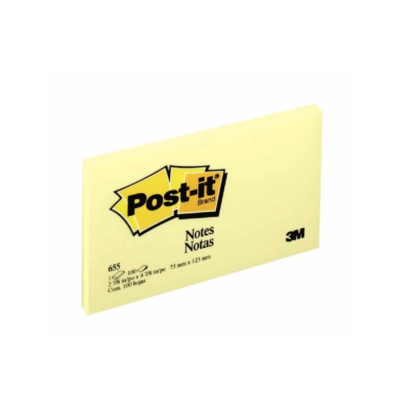 Post-It Adhesive Note Pad 655 75mm x 130mm
