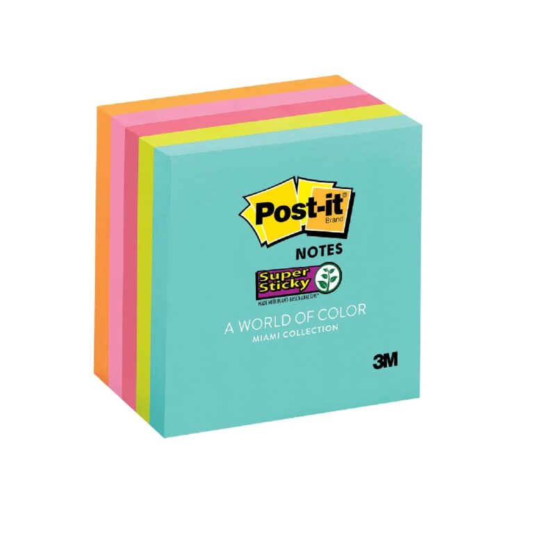 Post-it Super Sticky Notes, 76.2mm x 76.2mm Miami Collection