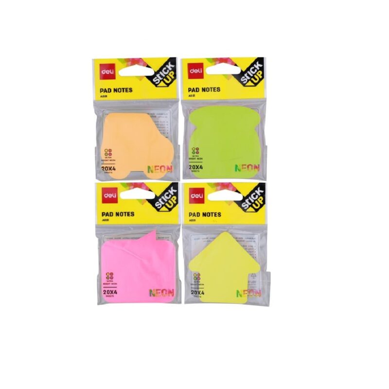 Stikup Notes 76X76 Shapes (80 ) 03102 PER EACH PAD