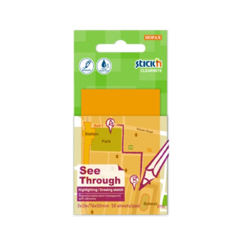 Stk’N Clear Note 76X50 21706 Orange-50S