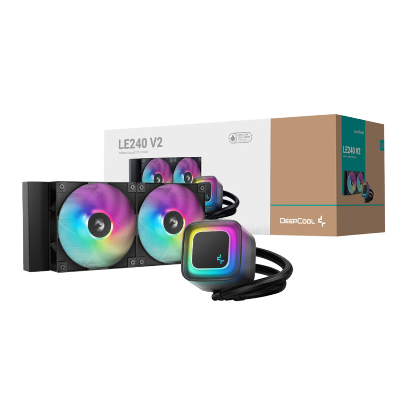 DeepCool LE240 V2 240mm ARGB AIO CPU Liquid Cooler – Black