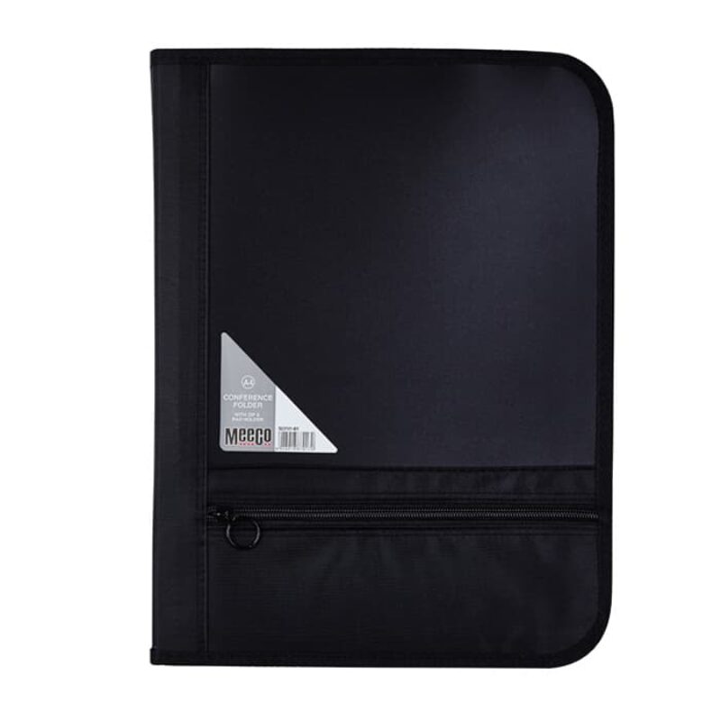 Conference Folder With Zip Black Meeco