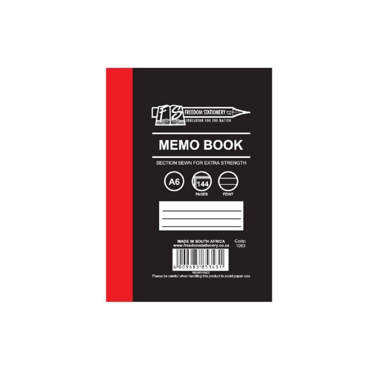 A6-144 Page Memo Book Feint&Margin HardCover