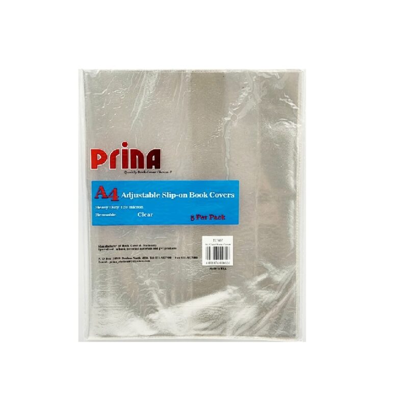 Adjustable Slipon  Plastic Cover A4 5Pk Prina120M Heavyduty