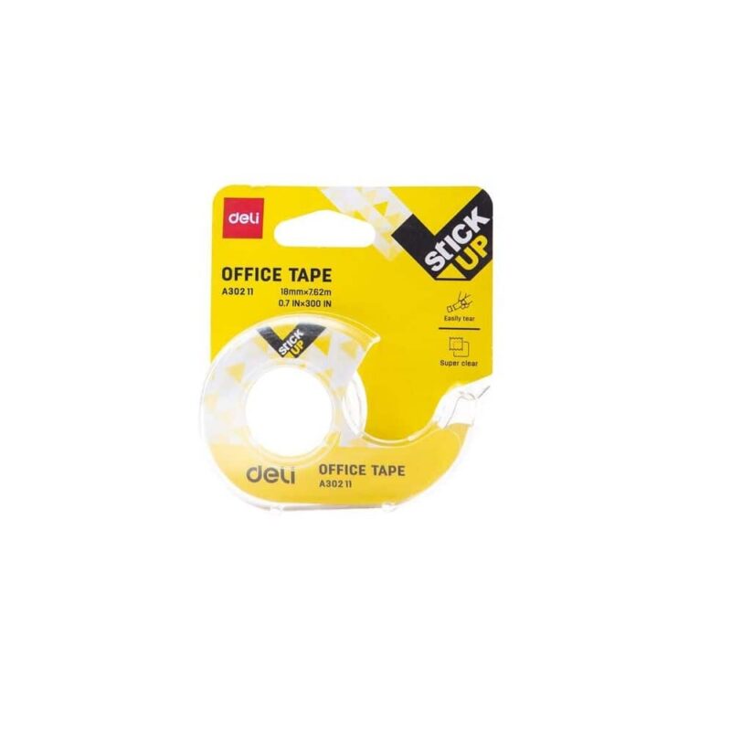 Deli Office Tape 18mmx7.62 + Dispenser
