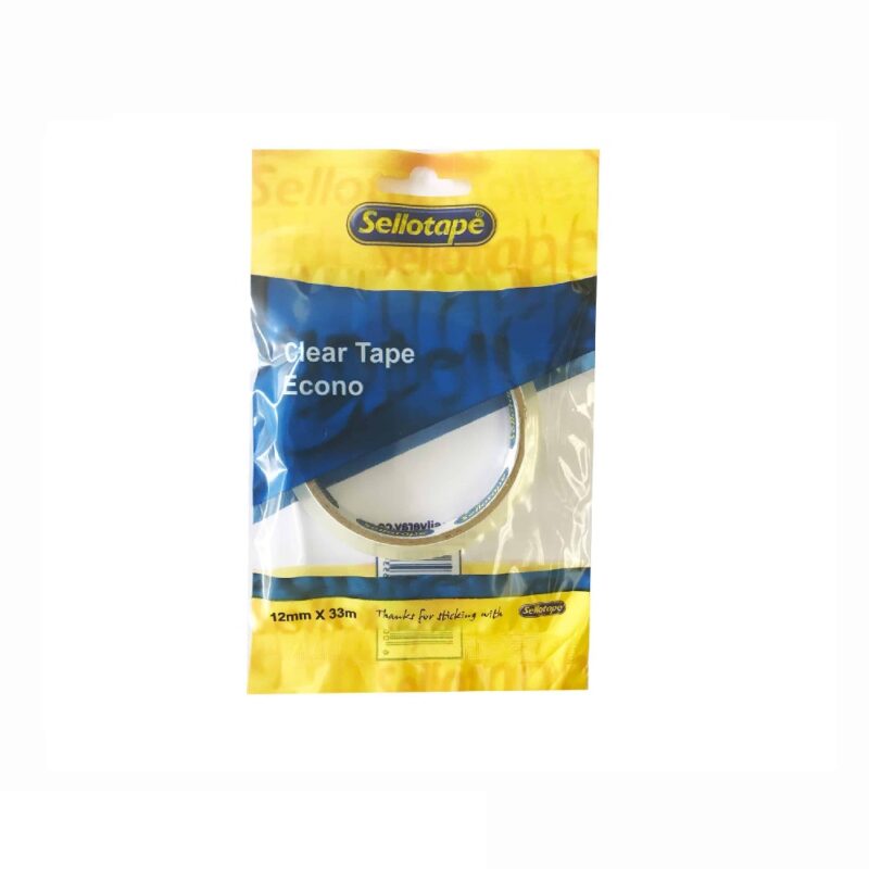 SELLOTAPE Clear 12mmx33m Large Core Flow Pack Each
