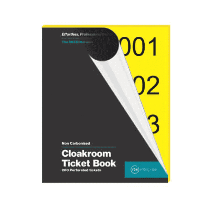 Rbe Cloakroom Ticket Book Bg16 Yellow