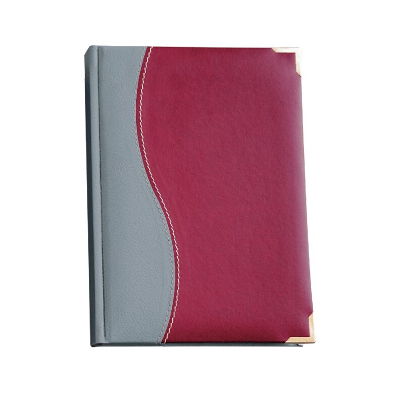 A4 Diary Page A Day Delux TT 2026 Grey/burgandy