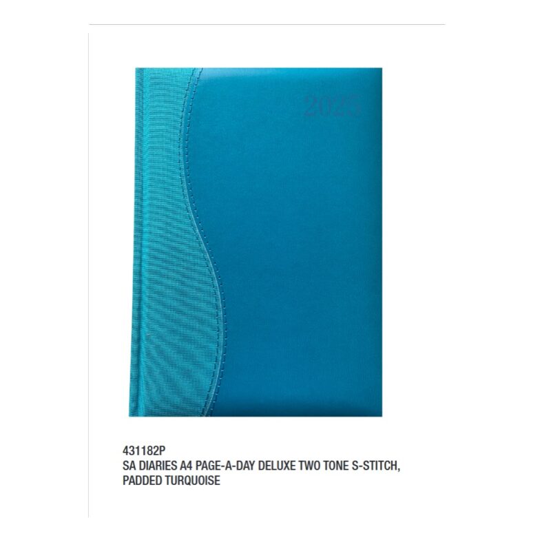 A4 Diary Page A Day Delux 2026 Turquoise