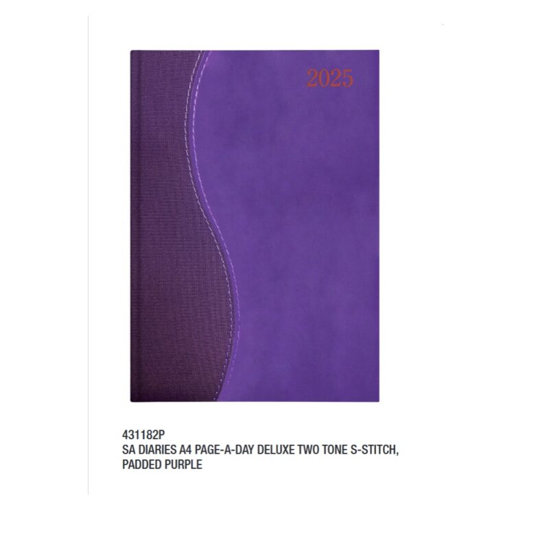A4 Diary Page A Day Delux 2026 Purple