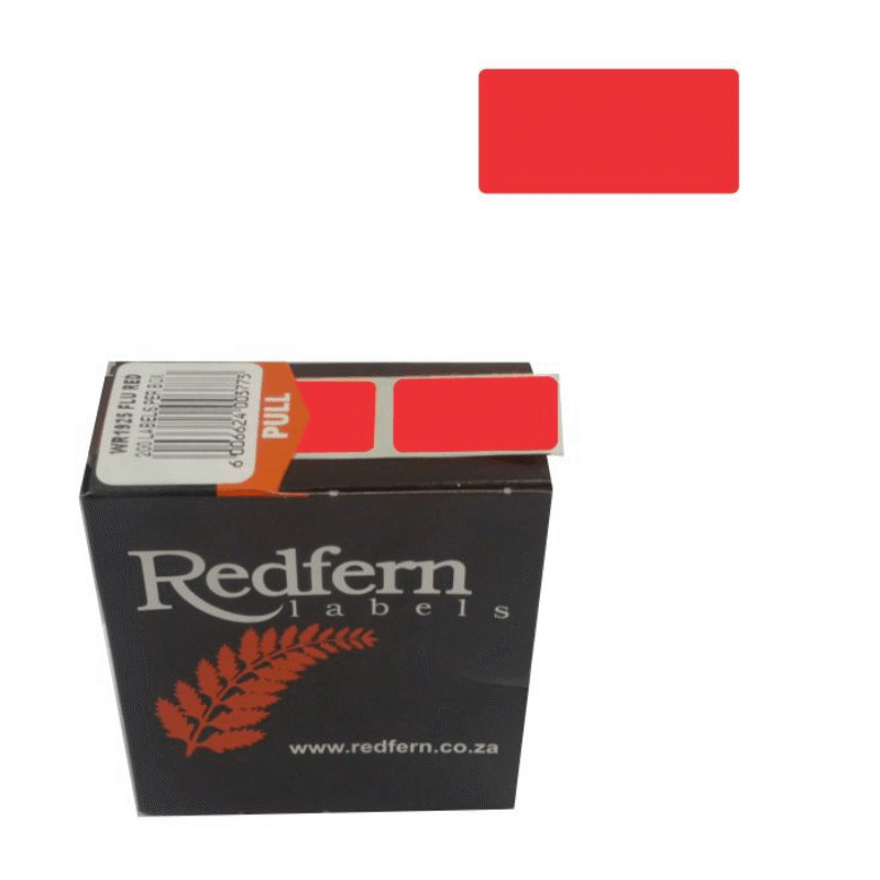 19 X 25 Colour Code Red