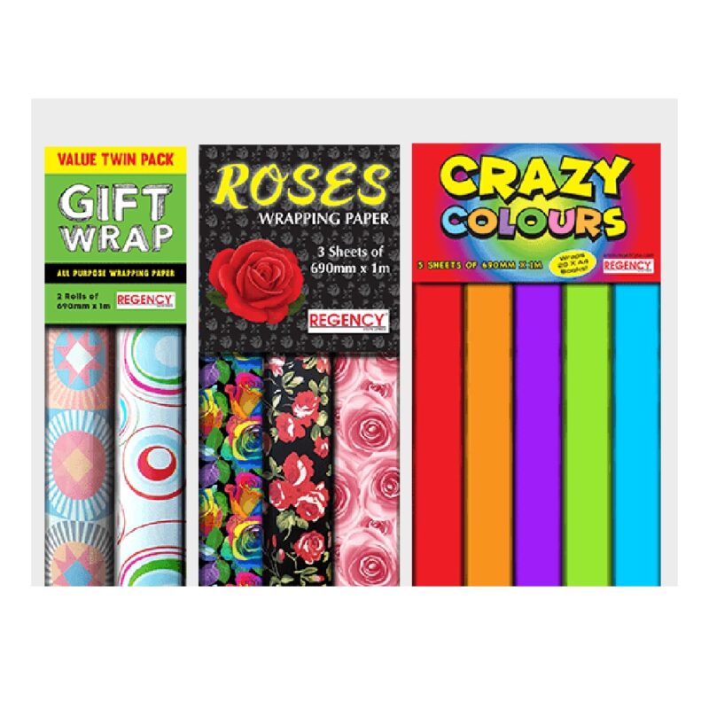 Regency Gift Wrap 690-700mm X 1m (5s)