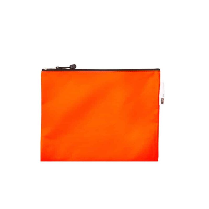 Zip Book Bag Orange Nylon  Meeco