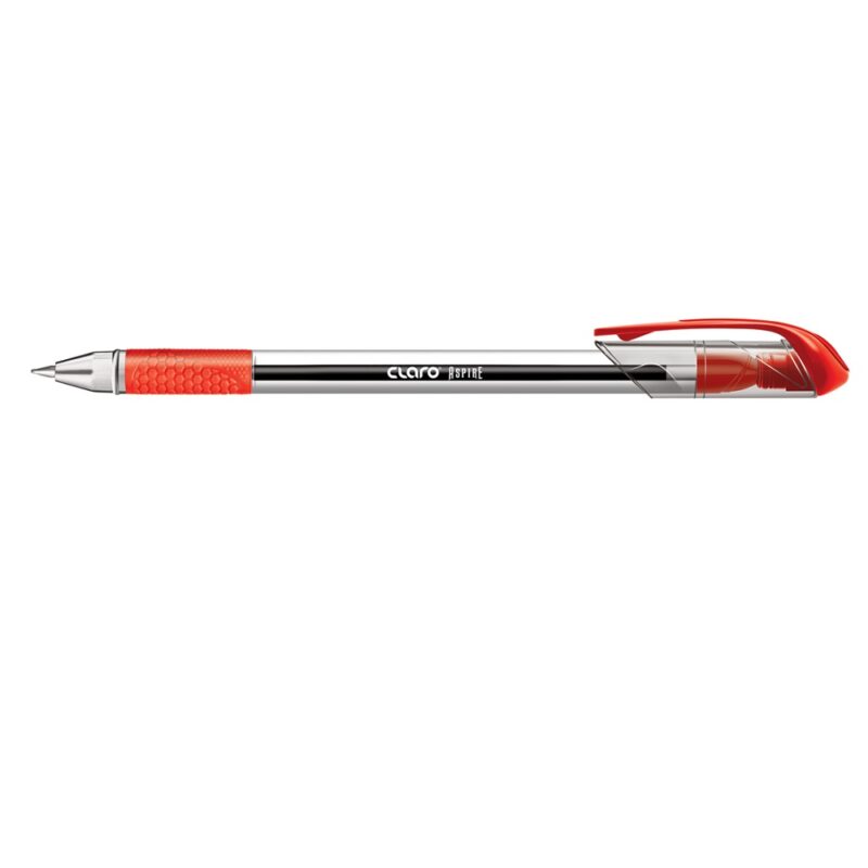 Claro Aspire Clear Ballpen 1Mm Red