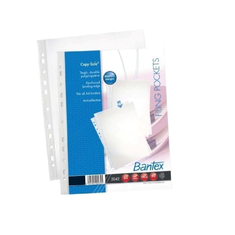 Bantex A4 ‚ÄòCopy-Safe’ PP pocket, 80 micron (100 p/p)