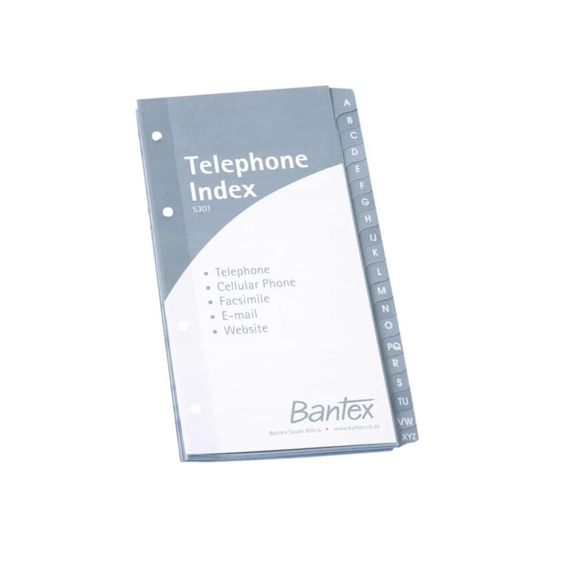 Bantex 5302 A-Z Telephone Index Refill for 5301. Address Book