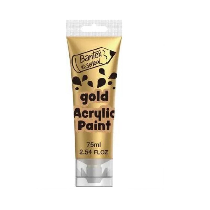 Bantex 75ml Acrylic Paint Metallic Gold