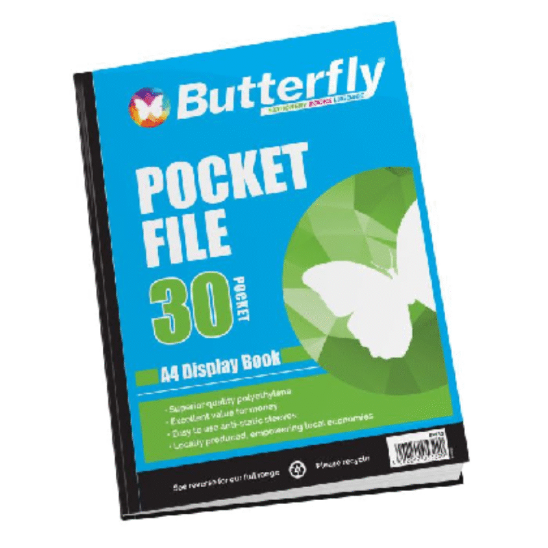A4 30page Butterfly Pocket File