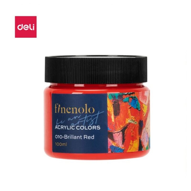 Deli Acrylic Paint 100Ml Brilliant  Red