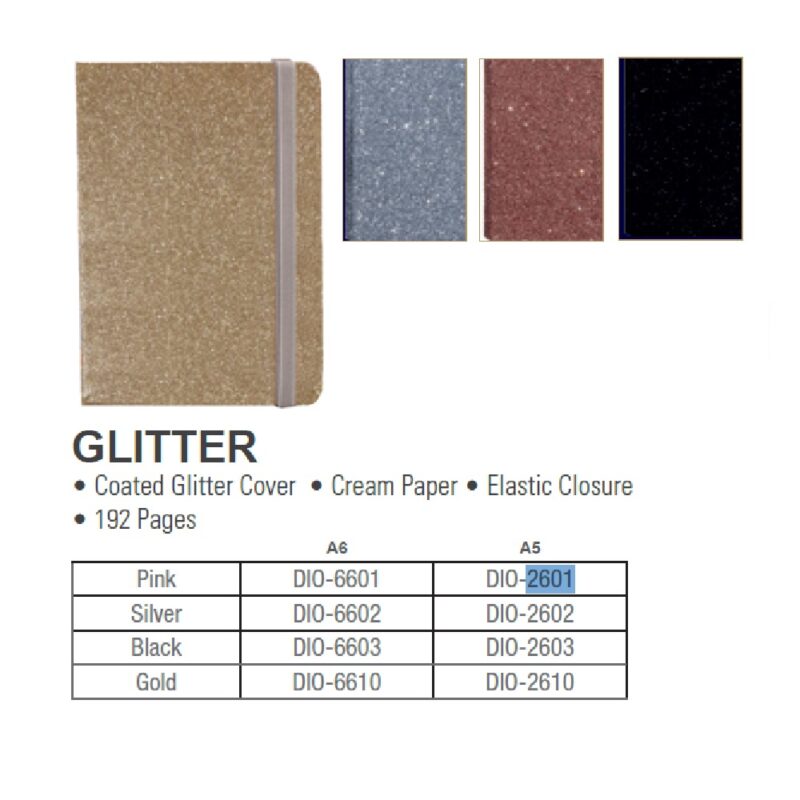 A5 Journal Pink Glitter 2601