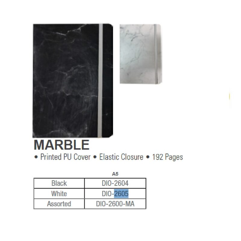 A5 Journal Marble White 2605