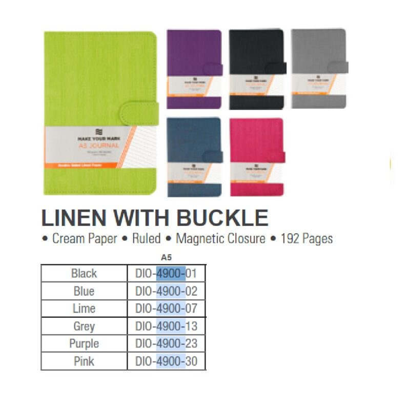 A5 Journal Linen+buck Lime 4900