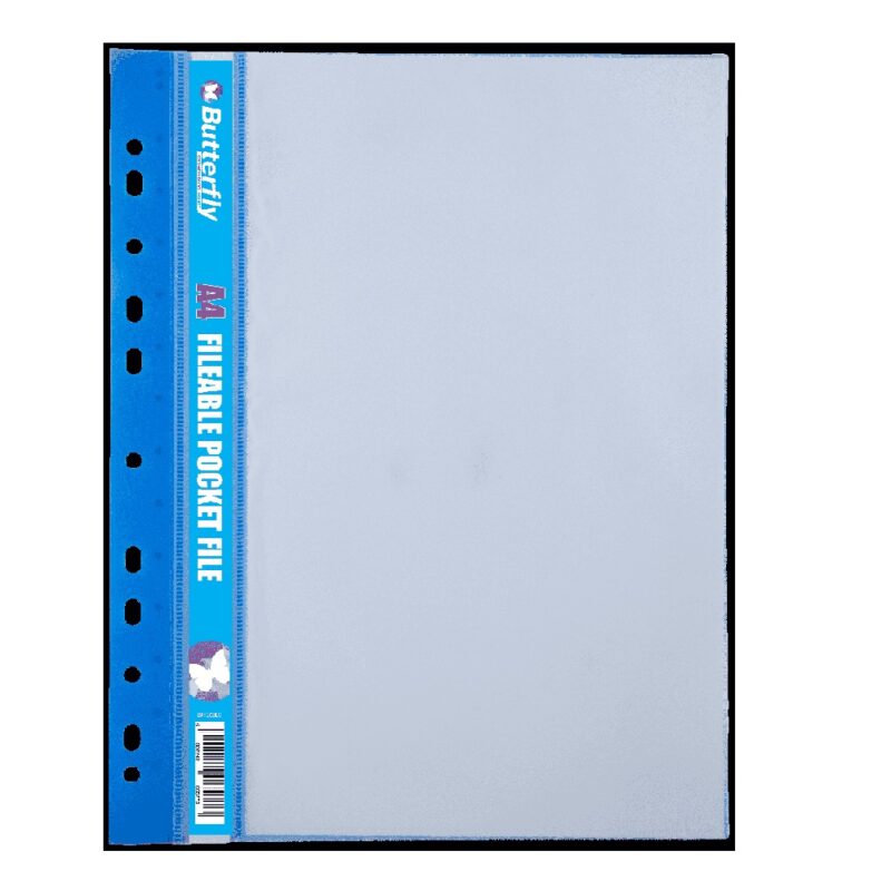 Fileable 20p Pocket File Blue Butterfly