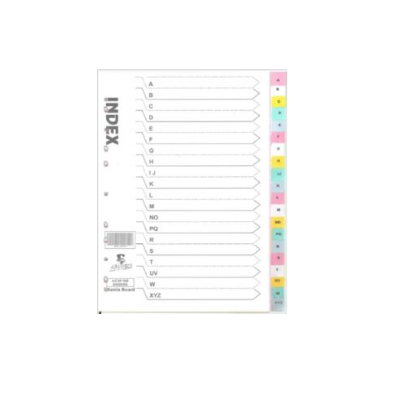 A4 Board Divider A-z 20 Pastel *Dafrique*