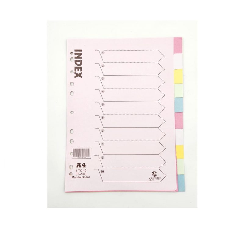 A4 Board Divider 10tab Pastel*Dafrique*