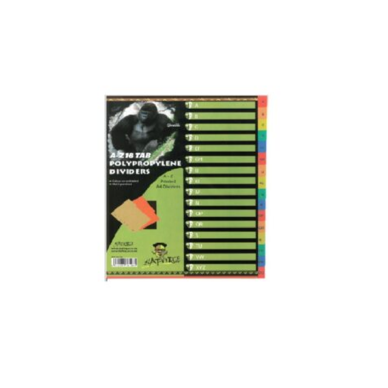 A4 Polyprop Divider Az 16tab Color  *Dafrique*