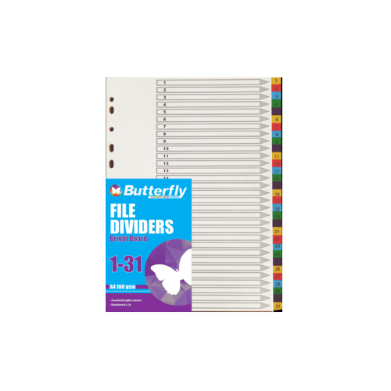 A4 PP DIVIDER 1-31 COLOR Butterfly