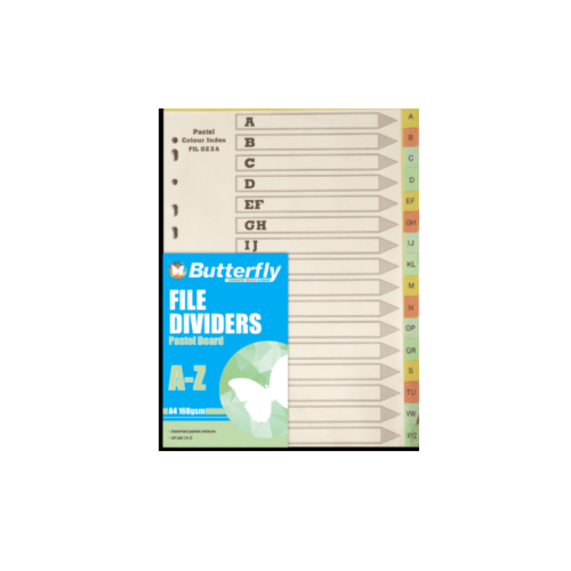 A4 Pastel/board Divider A-z 16t Butterfly