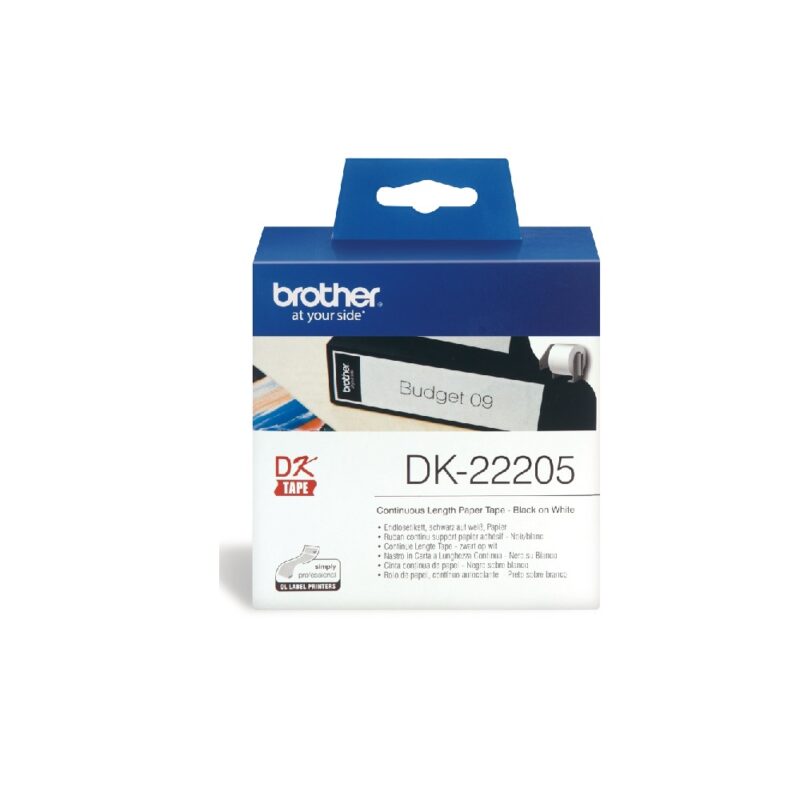 DK 22205 – Continuous Length Label Roll (62mm x 30.48m)