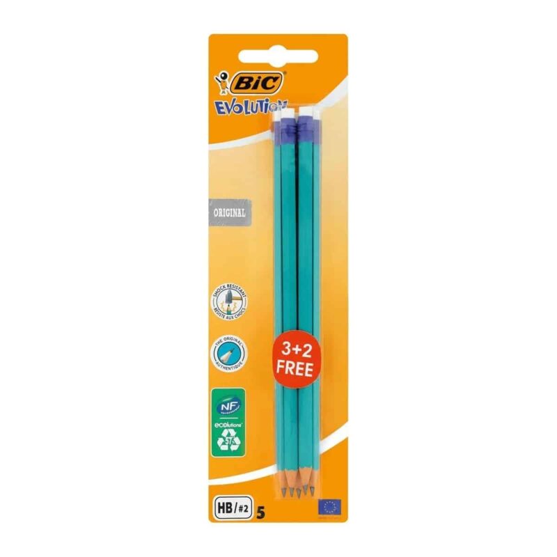 Evolution 655 HB Rubber Tip Pencil (3+2)