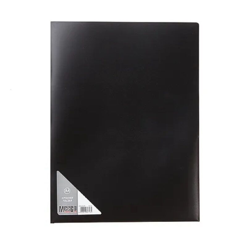 Meeco 2 Pocket Folder A4 Black