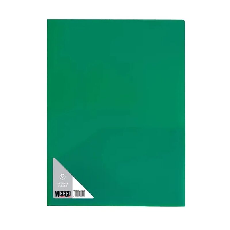 Meeco 2 Pocket Folder A4 Green