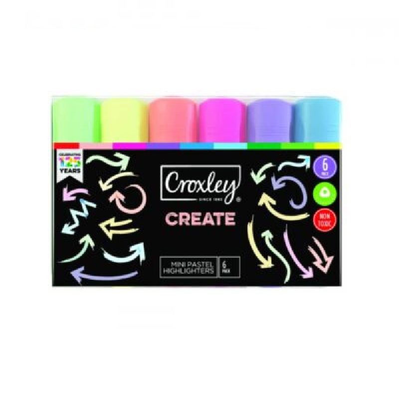 CROXLEY Create Mini Pastel Highlighters 6s